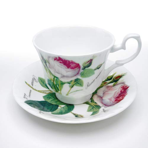 Roy Kirkham Latte Tasse „Redoute Rose“ – Bone China, 480 Ml, Mikrowellen- & Spülmaschinengeeignet