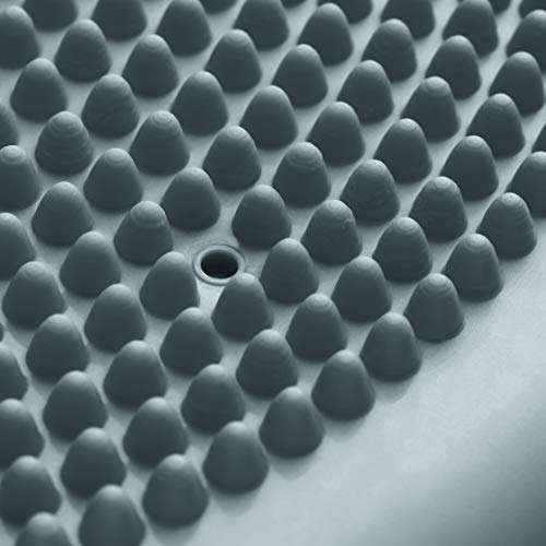 BODYMATE Ballsitzkissen inkl. Pumpe GRAU-BLAU 34cm Durchmesser - Balance-Kissen, Luftkissen, Balance Pad, Noppenkissen - Core-, Fitness-, Reha-, Koordinations- und Rückentraining