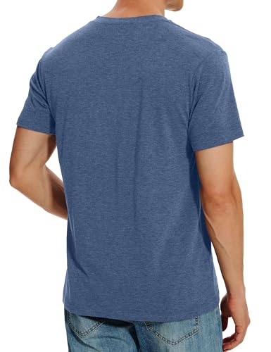 OZL Mens Casual Short Sleeve Henley Shirts Fashion Button T Shirts with Pocket2