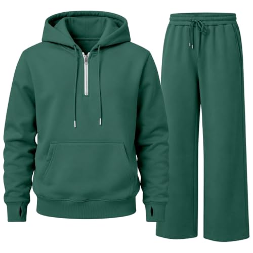 Two Piece Sets for Women Workout Business Casual Outfits Half Zip Hoodie Sweatshirts Joggers 1/4 Zipper Two Piece Set - Image 6
