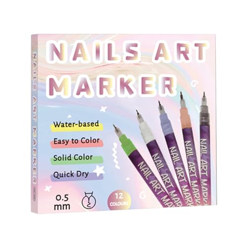 Marqueurs pour ongles : tracez sans bavure grâce au séchage rapide lot de 12