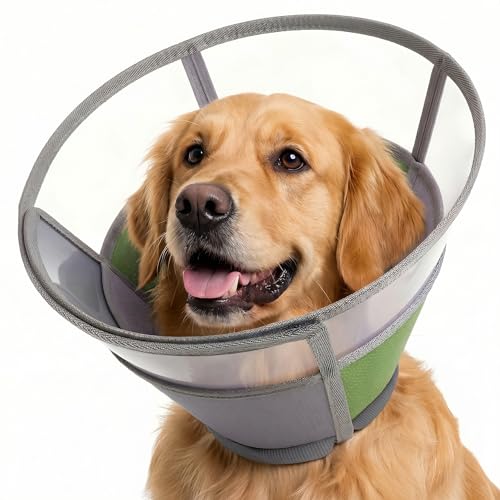 Image of KOESON Comfortable & Soft Large Dog Cone Collars with Adjustable Drawstring