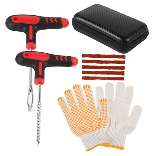 Unomor 1 Set Tire Repair Kit Tire Plug Tubeless Tire Strips Tire Repair Tools Car Tire Patch Kit Tubeless Rubber Repair Strip Tire Repair Plugs Tire Puncture Repair Kit Steel