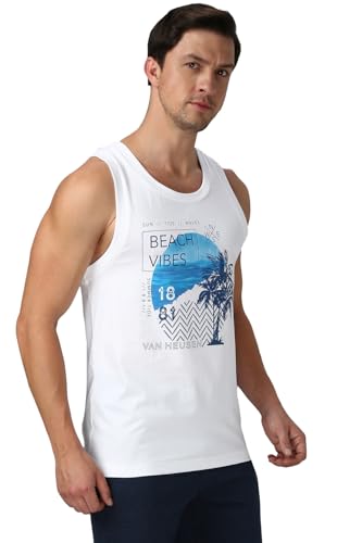 Image of Van Heusen Men's Cotton Regular Fit Sport Graphic Print Vest - Super Soft, Sleeveless,