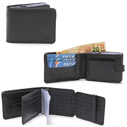 Carteira Masculina Couro Porta Cartão Documento