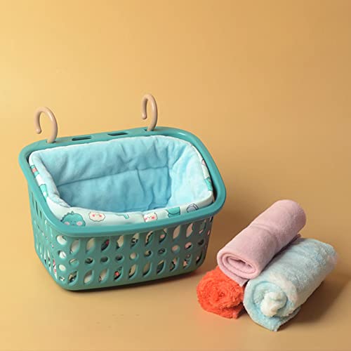 TPfocus Eichhörnchen-Hängematte zum Aufhängen, bequem, atmungsaktiv, bunt, für den Winter, warme Baumwolle, Schlafnest für Haustiere, grüner Rahmen und grünes Futter Cover