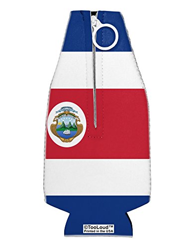 TooLoud Costa Rica Flag AOP Collapsible Neoprene Bottle Insulator All Over Print