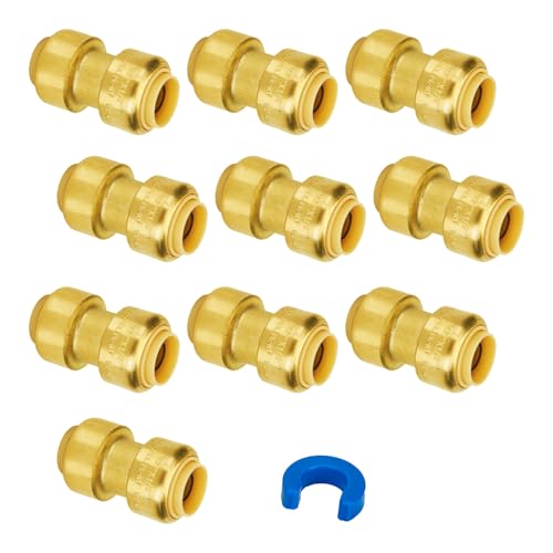 Image of SUNGATOR 1 /2 Inch Straight Coupling, Push-to-Connect Fittings, 10-Pack