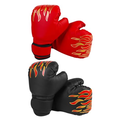 HYTROVE 2組 用キックボクシンググローブ 製通気性トレーニングスパーリング手袋 な広リストラップ 快適フィット 耐久性に 練習用グロ