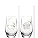 Produktbild Leonardo Presente Trink-Gläser 4 teilig, spülmaschinenfeste Wasser-Gläser mit Gravur und Strohhalm, Motiv Enjoy Saft-Glas Geschenk-Set 365 ml 029182