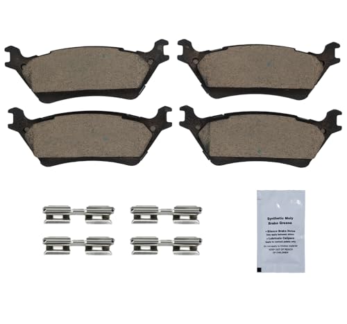 Image of HUSCH D1602 Rear Ceramic Brake Pads Kit Fit For Ford F-150 2012-2020 | Clean Wheels, Quiet, Short Braking Distance, Responsive Braking, Long Service Life, for Various Weather, Road Performance