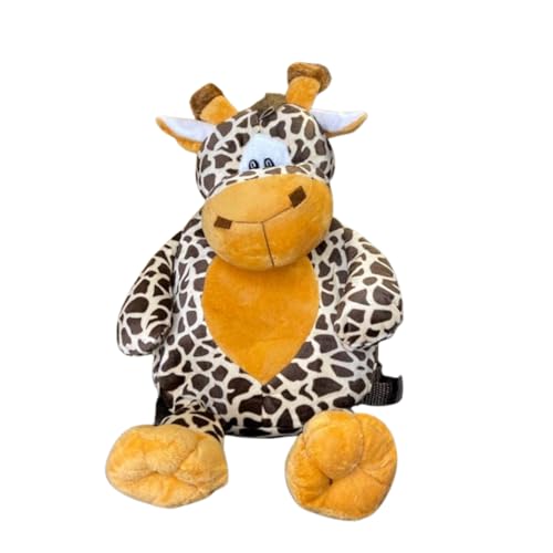 Fun365 Mochila Infantil de Pelúcia em Formato de Animais, Bolsa Escolar para Criança, Acessório Fofo para Meninos e Meninas (Girafa)