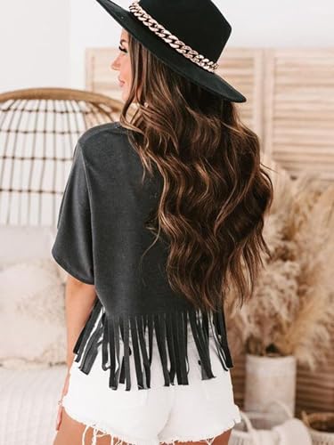 Nashville Tshirt for Women Country Concert Fringe Tops Country Music Shirts Short Sleeve Cowgirl Graphic Tees - Image 6