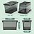 YYXB Clear Black Plastic Storage Bins with Lids/Handles, 6-Pack Stackable Storage Containers for Organizing, 7 Quart Latch Organizer Boxes