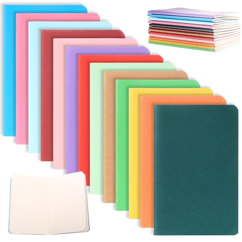ywchoshe 13 Piezas Libreta A6, Cuaderno A6, Journaling Notebook, Libretas Pequeñas, Cuaderno Diario Lineas, Coloridas con Cubierta de Papel Kraft para Escribir Cuadernos Escolares Oficina (14 x 9 cm)
