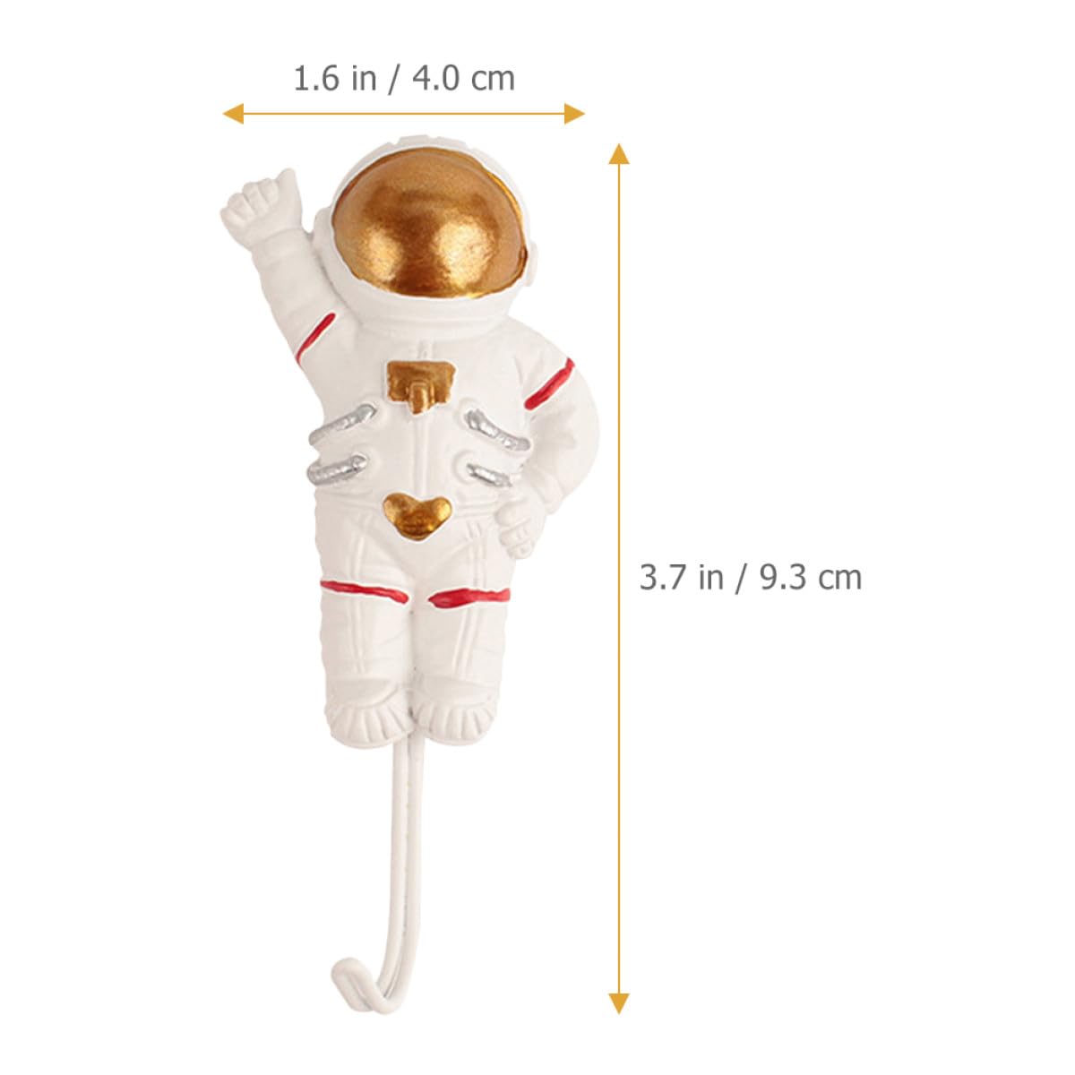 Lot de 3 Crochets Muraux Adhésifs en Résine D’astronaute, Design Décoratif, sans Perçage, Robustes et Compacts, Cuisine, Salle de Bain et Rangement Mural