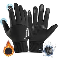 OHWHOA Guantes Invierno Impermeables por Hombre y ...: ☃️【Guantes cálidos de alta densidad】Combina Lycra suave y telas conductoras para crear una experiencia de uso agradable, cómoda y cálida en los días más fríos. Ajuste el otoño y principios del invierno para el uso diario. ☃️【Palma antideslizante】Las ...