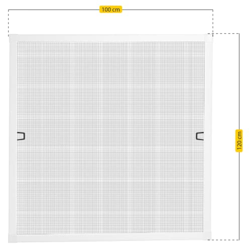 Schellenberg 70030 Insektenschutz Fenster Plus, Fliegengitter Fenster mit Alurahmen, Montage ohne bohren, 100 x 120 cm, Weiß