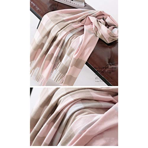 Plaid Blanket Scarves For Women, Ladies Fashion Winter Warm Tartan Long Checked Shawls And Wraps Wraps Blanket (Color : Pink Coffee, Size : Free Size) #TOP1