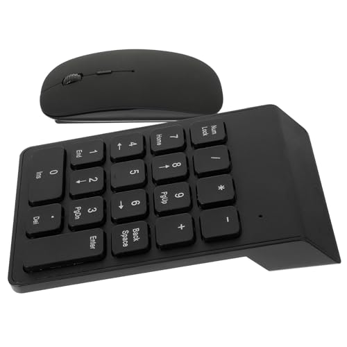 Teclado numérico inalámbrico para oficina Toddmomy con ratón negro para el hogar
