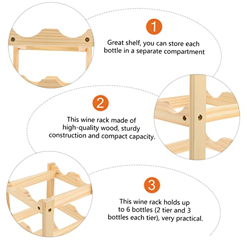 Estante de Madera para Botellas de Vino Mikinona Beige miniatura 2