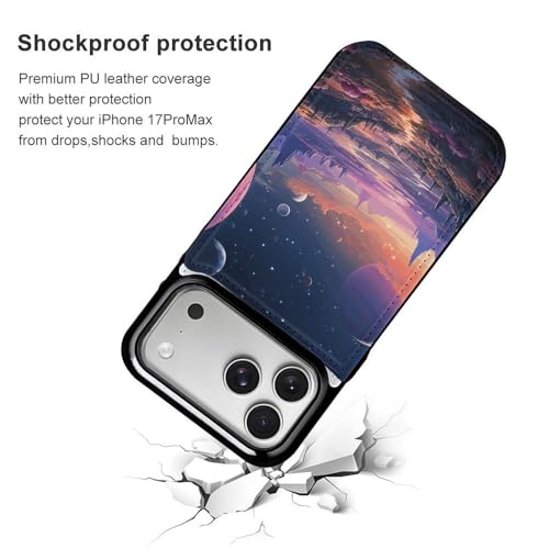 Étui portefeuille iPhone 17 espace rétro idée cadeau originale
