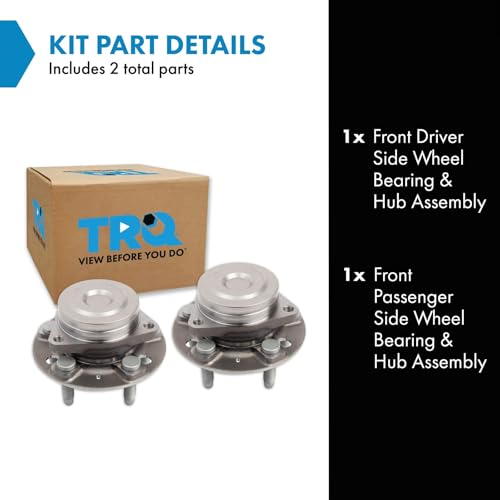 Image of TRQ 2 Piece Front Wheel Bearing & Hub Assembly Set Compatible with 2014-2016 Cadillac CTS