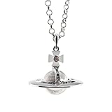ZHAOZHAO Silver Crystal Quartz Saturn Necklace for Women - 20 Inch Sky Star Pendant