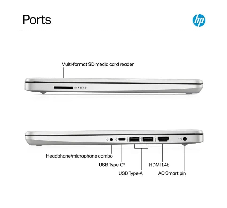 Image of HP Student Laptop, Intel Processor N150(up to 3.6 GHz),8G RAM, 256GB Storange (128GB UFS+128GB MSD) 14 Inch LED Screen,1 Year Office 365, Windows 11 Home,Silver,w /BTP Accessories