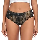 LEVNDIEJ Ropa interior rústica con estampado de puerta de madera envejecida, XXXL