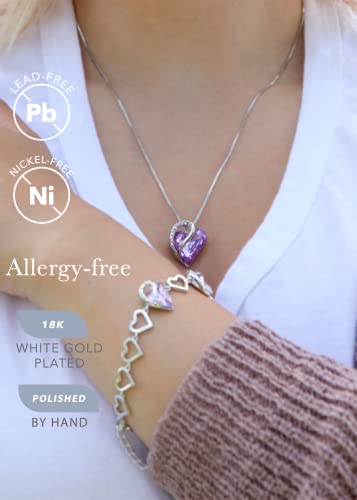 Leafael Necklaces For Women, Infinity Love Heart Pendant With Alexandrite Light Purple Birthstone Crystal For June, Jewelry Gifts For Wife, Silver Plated 18 + 2 Inch Chain, Birthday Gift For Mom Girls #TOP2
