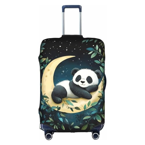 Cartoon Panda Moon Luggage Cover Washable Suitcase Cover Anti-Scratch Luggage Protector Covers Elastic Suitcase Identify L fits 25-28 Inch Luggage