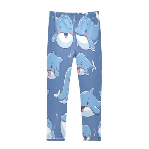 Bolaz Toddler Girls Leggings Printed Yoga Pants Leggings Cute Blue Whale for Kids