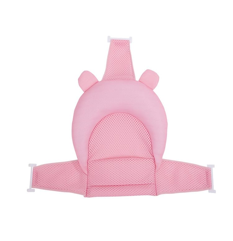 Image of Baby Flotation Bath Cushion Infant Bath Seat Support Net Newborn Bathtub Mesh Pad with Pillow Baby Shower Lie Seat Toddler Bathing Shower Breathable Mat for 0-24 Months