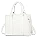 COCIFER Tote Bag Crossbody Purses for Women Shoulder Bag Handbags PU Leather Top Handle Bags with zipper (White)