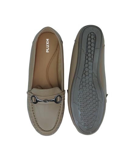 Image of Pluxh Women's Classic Ballet Flats with Metal Detail | Soft Padded Slip-On Shoes | Lightweight Comfort Footwear | Flexible Sole | Office, Casual