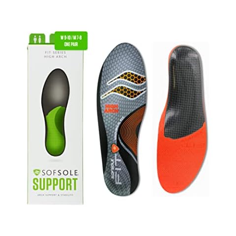 Sof Sole Women's High Arch Unisex FIT Support Insoles, Grey, Women's 7-8/Men's 5-6 Cover