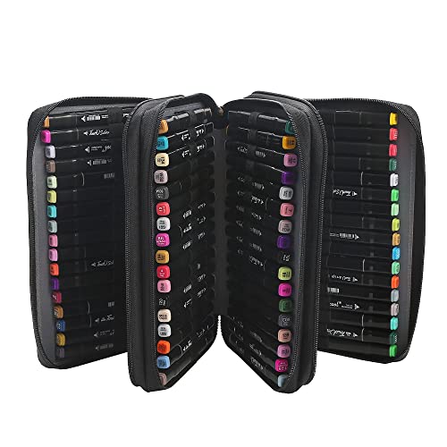 Lbxgap Marker Pen Organizer Case Lipstick Organizer 102 Slots Large Capacity With Handy Wrap Portable Multilayer Holder For Prismacolor Markers, Touch Spectrum Noir Paint Sharpie Markers #TOP2