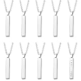 10PCS Engravable Blanks Pendants Stainless Steel Necklace Engraving Blanks