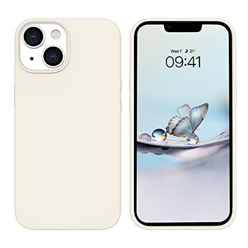 Coque iPhone 14 silicone antichoc BENTOBEN gel liquide blanc antique rigide