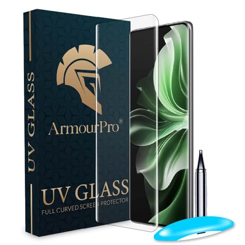 Image of ArmourPro Military Grade UV Tempered Glass Screen Protector Compatible For Oppo Reno 11 Pro 5G and Oppo Reno 11 (6.7 Inch) With Easy Installation Kit| Edge To Edge Coverage |Crystal Clear