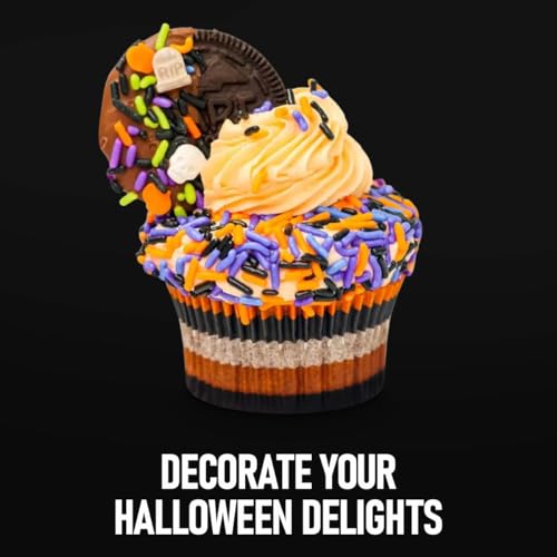 Wilton Halloween Sprinkles Mix, 6 Cell Assorted Festive Sprinkles Add a Touch of Halloween to Cookies, Cakes, Cupcakes, Brownies, and Desserts - Colorful Variety Candy Sugar Sweets Decorations, 6.56oz