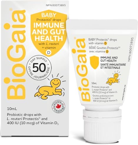 BioGaia Probiotic Drops with 400IU of Vit.D | 10mL BioGaia Immune & Gut Health | 50 Day Supply | Promotes The Development of Healthy Immune & Digestive Systems in Infants, Babies & Toddlers