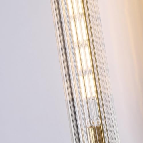 Lampe de chambre à coucher moderne E14 en laiton et verre transparent d'intérieur