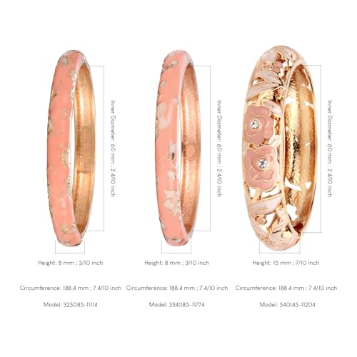 UJOY Womens Multi-Colors Cloisonne Bracelet Plated Flower Hollowed Enameled Hinged Cuff Bangles Jewelry Gift 88A103