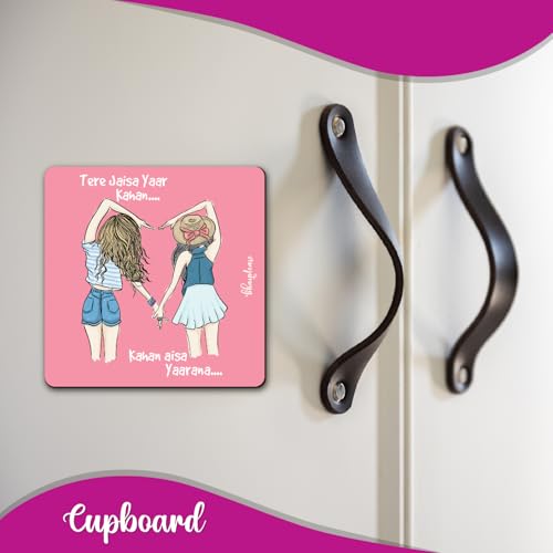 Image of Bhai Please Tere Jaisa Yaar Wooden Fridge Magnet in Hindi | Friendship Day Gift | Funny Fridge Magnet for Friends | Dost Gift | Yaar Gift | Funny Hindi Magnet