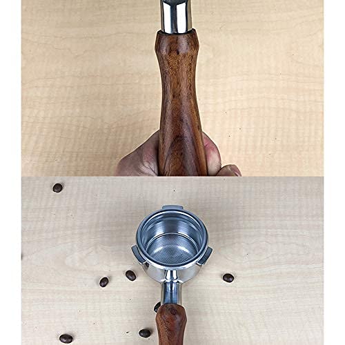 Soporte de filtro sin fondo de máquina de café de acero de 54MM Portafiltro Mango de madera Accesorio profesional - Imagen 7
