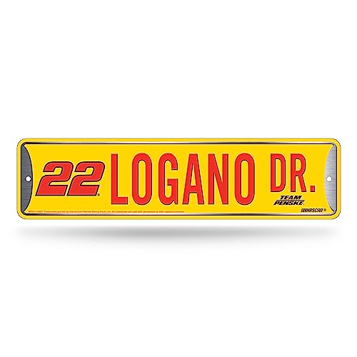 Rico Industries NASCAR Racing Joey Logano Plaque de rue en métal 10,2 x 38,1 cm Décoration d'intérieur – Chambre – Bureau – Man Cave