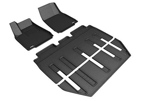 3D MAXpider Tesla Model X Folding 7-Seater 2017-2020 Custom Fit All-Weather Car Floor