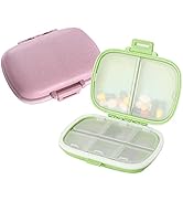 Keleily Pillendose Klein Tablettenbox,2Stücke Tragbare Pillenbox,Tablettenbox 8 Fächer, Wasserdic...